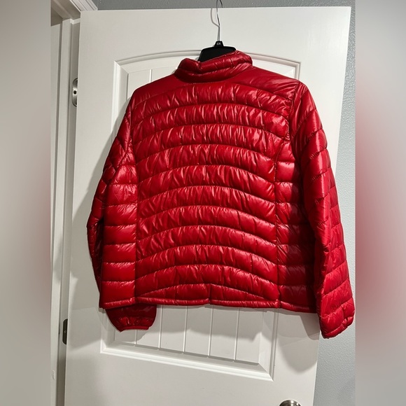NEW NWT Old Navy‎ red shiny thin puffer jacket coat 2x XXL - Picture 2 of 9